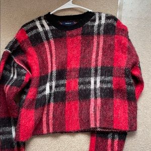 Cropped Forever 21 Plaid Sweater